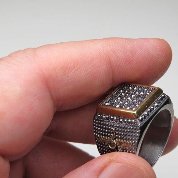 14k Hematite Men's Ring - Picture 2 of 7